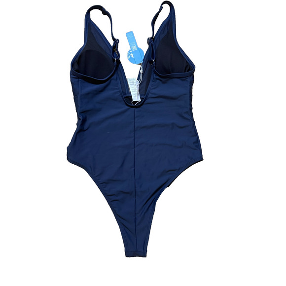 CUPSHE Navy Blue One Piece Swimsuit Size 0X NWT Tummy Control - Picture 2 of 8